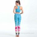 Yoga Wear Black And White Stretchable High Waisted Sport Tights Supplier